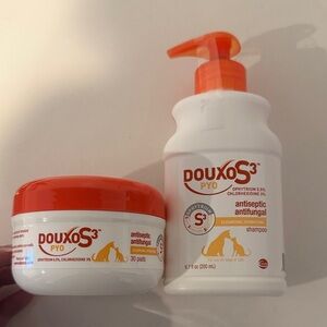 NEW Duoxo S3 PYO Antiseptic Antifungal dog and cat Shampoo & Pads -